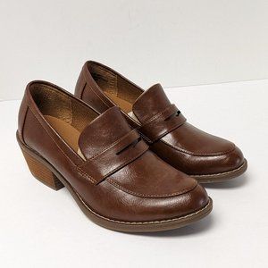 Sofft Abbott Block Heeled Loafers, Brown, Women's 7.5 M